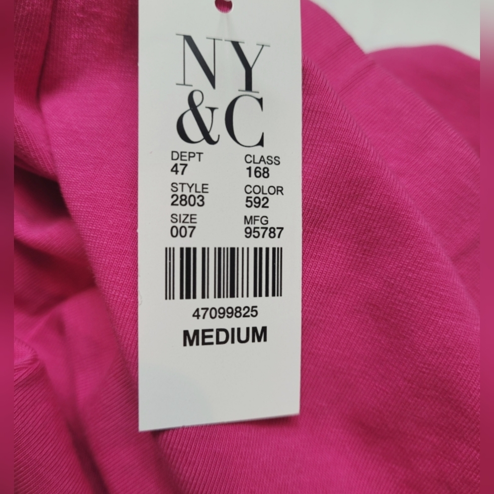 NWT NY & CO fuchsia tie back halter/tank top - Picture 5 of 5